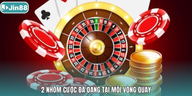 2 nhóm cược đa dạng tại mỗi vòng quay